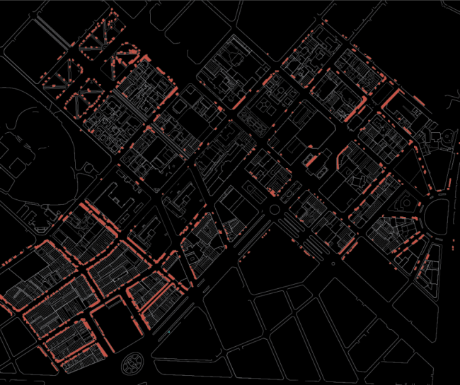 Mật độ các hoạt động vỉa hè (phi giao thông) tại trung tâm Tp.HCM. Nguồn: SLAB
